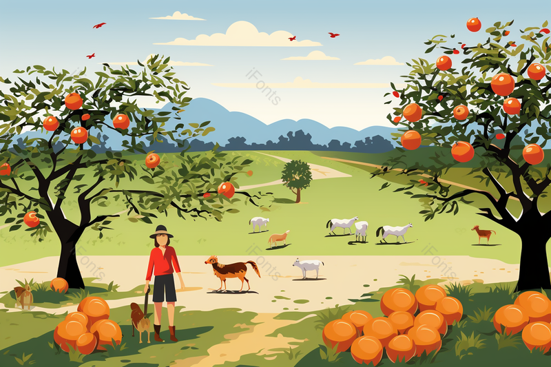 农场场景,插画/手绘图,插画/手绘图库,插画/手绘图下载,插画/手绘